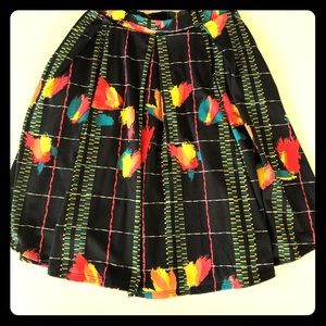 LuLaRoe Madison skirt - black with retro print